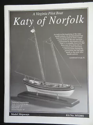 Katy Of Norfolk Pilot Boat Ca 1805  Model Shipways Plan And Instr. 25 Bucks • $25