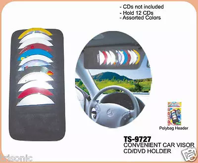 12 Disk Auto Car Accessories Sun Visor CD DVD Card Black Case Holder Lot Of 2 • $8.99