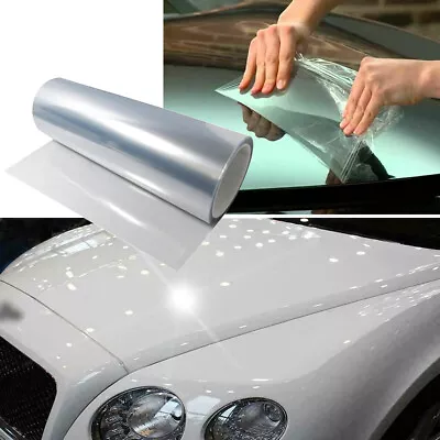 $9.96 • Buy 12x48  Clear Transparent Headlight Protection Hood Paint Cover Film Vinyl Sheet
