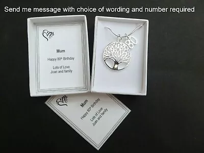 £6.25 • Buy Birthday Necklace Gift Tree Of Life 13 16 18th 21st 30th 40th 50th 60th 65th 