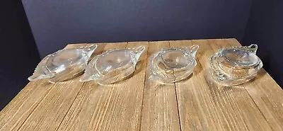 Vintage Glasbake Dish Crab Shaped Set4  Clear Deviled Crab Dish Butter Well • $16