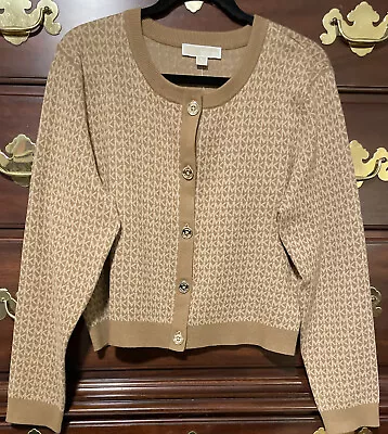 NWT Michael Kors Women’s Long Sleeves Logo Printed SweaterSz. L;XL Ret.$125.00 • $52.99