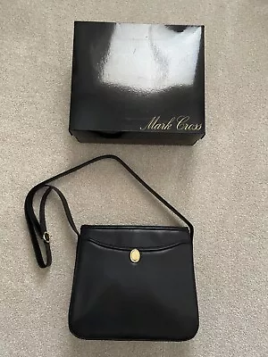 Mark Cross Crossbody Handbag/Purse - New In Box From 1990s - Black Leather • $1399.99