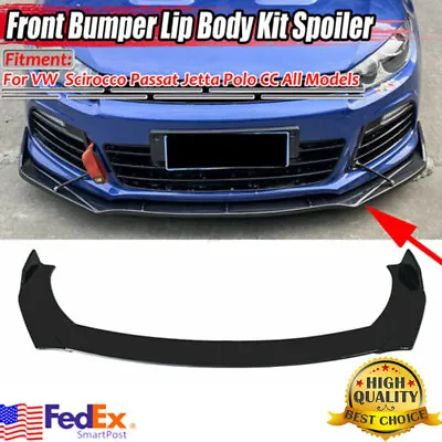$49.99 • Buy US Car Front Bumper Lip Splitter Gloss Black For VW Golf MK6 MK7 MK7.5 GTI GTD R