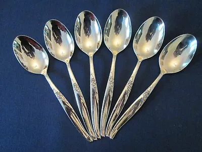 SET 6 SOUP Or PLACE SPOONS! Vintage ONEIDA Stainless: La ROSE Pattern: EXC • $35