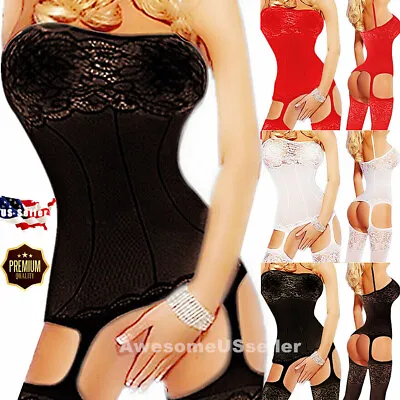 Sexy Lingerie Bodystocking Stockings Babydoll Sleepwear Nightwear Lace Bodysuit  • $10.96