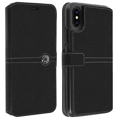 IPhone Case XS Max Flip Case Card Holder Textured Effect Façonnable Black • £39.48