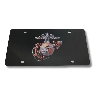 United States Marine Corps Emblem Matte Black License Plate Official Licensed • $34.95