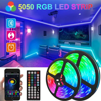 1-20M LED Strip Lights 5050 RGB Colour Changing Under Cabinet Kitchen TV Tape UK • £2.82