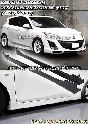 Fits 10-13 Mazda 3 4/5dr OE-Style Side Skirts (ABS) • $159.99