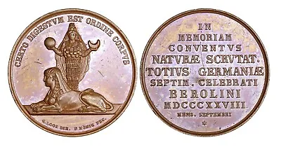 O702 Germany Egypt 1828 Br Medal Naturalist Congress In Berlin Sphinx Isis • £197.94