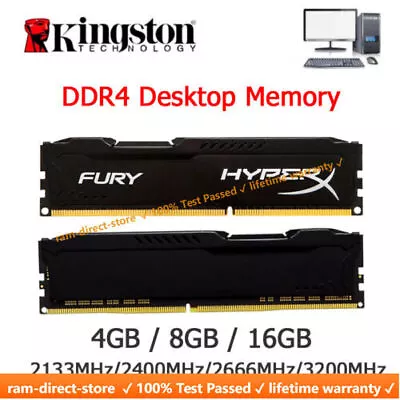 Kingston HyperX FURY DDR4 8GB 16GB 2400 2666 3200 Desktop RAM Memory DIMM 288pin • $24.49