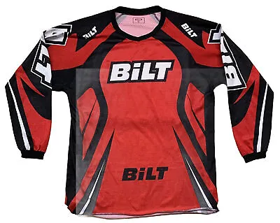 Bilt Long Sleeve Jersey Motocross Dirt Bike Racing Size XL Red & Black Mesh • $22.98