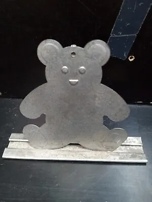 Bear Note Buisness Card Memo Holder Metal Tin Recipe Clip Vintage Teddy Bear  • $20.25