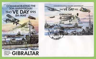 Gibraltar 1995 Second World War Warships (3rd Series) M/S On First Day Cover • £3