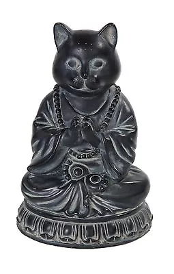 Meditating Cat Statue.Meditate.Oriental Style Eastern Home Decor Yoga Meditation • $17.56