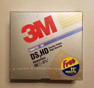 3M DS HD Double Sided High Density IBM 10 Count 5-1/4 Floppy Disks NEW IN BOX • $9.95