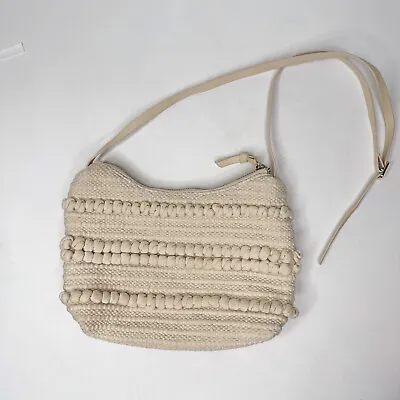 H&M Textured Weave Bag Ecru Boho Shoulder Purse Cream Clutch • $18.91