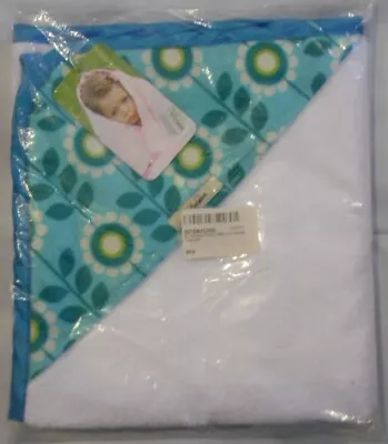 NEW My Blankee Newborn Girl Hooded Towel Turquoise Flowers 30x30 Inches WO112 • $19.50