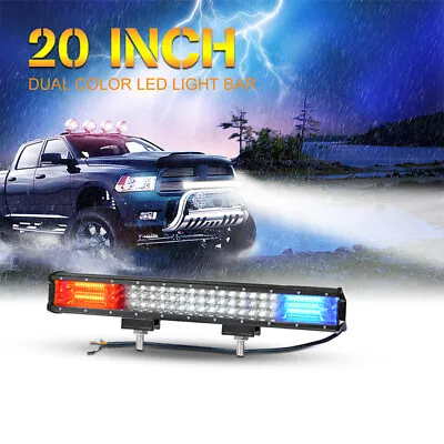 Tri-Row 20inch 288W LED Work Light Bar Combo White&Blue&Red Driving SUV UTV Boat • $146.95