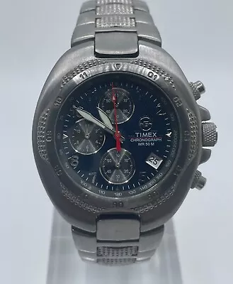 Timex Expedition Mens Watch Date Chronograph Quartz Analog Gray Case Band • $34