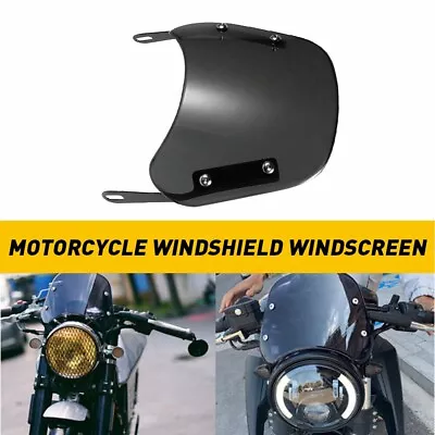 Universal Motorcycle Headlight Fairing Windshield Windscreen 5-7  Round Black • $19.99