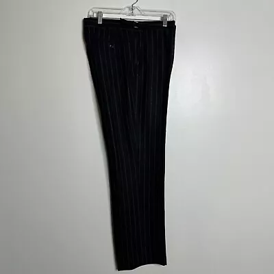 Ralph Lauren Purple Label Pants Mens Gray Stripe Pleated Cuffed 34 / 32 • $75.99