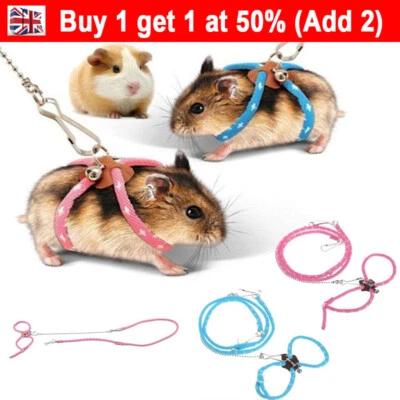 £5.79 • Buy Pet Hamster Leash Adjustable Rat Ferret Squirrel Mouse Harness Lead Rope Leash-C