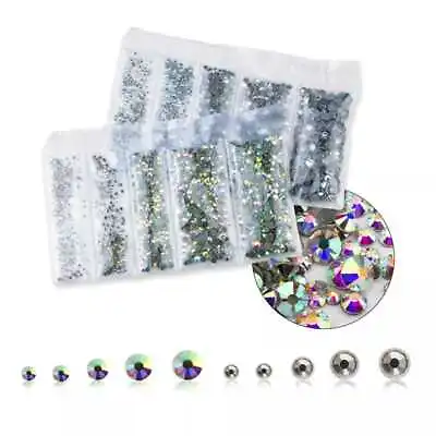 Swarovski Style Iron On Hot Fix 2mm-6mm Flat Back Crystals Rhinestones  Gems • £6.99