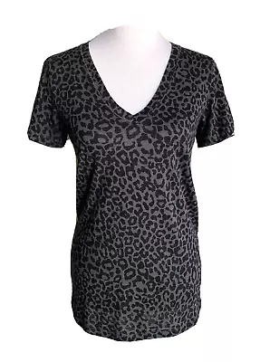 Pink By Victoria Secret T-SHIRT Women's Large Pullover Top Black Animal Print • $7.65