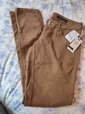 Bnwt Tommy Hilfiger Milan Slim Fit Trousers Jeans Brown Jacquard Print 30W 32L • £14.99