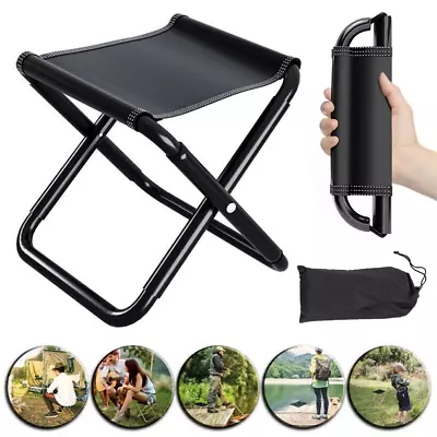 1/2X Portable Folding Stool Travel Seat Outdoor Camping Fishing Picnic Chair UK • £6.99