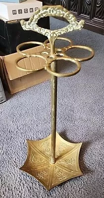 Antique Brass Umbrella/cane Stand Vintage Unique Mid Century  • $124.99