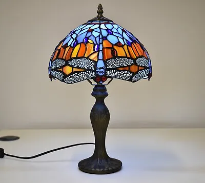 £65 • Buy Tiffany Style Table Lamp Stained Glass Handcrafted Bedside Light Desk Lamps UK