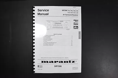 Marantz SR7200 AV Surround Receiver Service Manual • $14.99