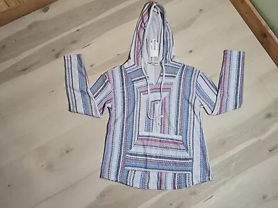 Wallflower Women's Mexican Baja Shirt-Size Small Hoodie-Striped • $14.99
