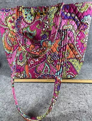 Vera Bradley Paisley Floral Villager Pink Paisley Quilted Tote Shoulder Bag • $25.50