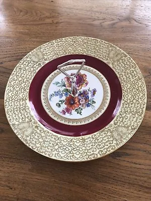 Victoria Czechoslovakia Gold Lace Handled Torte Plate • $35