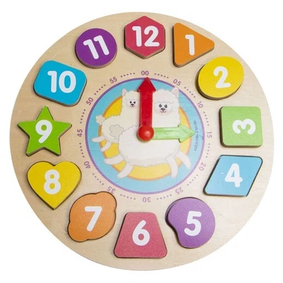 £19.76 • Buy Kid's Shape-sorter Wooden Clock Puzzle 14-piece