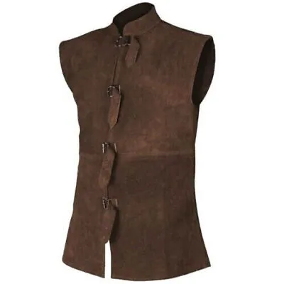 Woodsman Medieval Viking Leather Body Armor Cosplay Costume Jerkin Halloween • £109.27