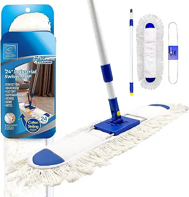 £23.02 • Buy 60cm Large Flat Mop Floor Duster Mop Kit With Absorbent Cotton Mop Home Cleanin