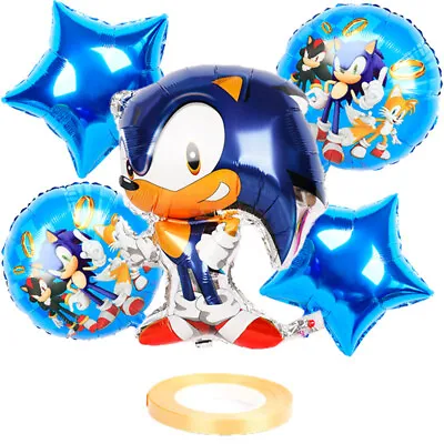 £4.59 • Buy 5Pcs Sonic The Hedgehog Balloons Kit Large BLUE Happy Birthday Party Decoration