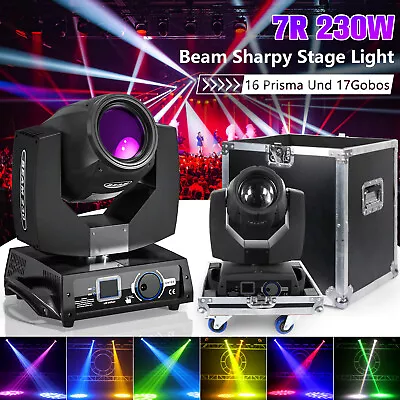 230W 7R Beam Moving Head 24Prism Sharpy Light DMX DJ Stage Lighting Flightcase • £269.99