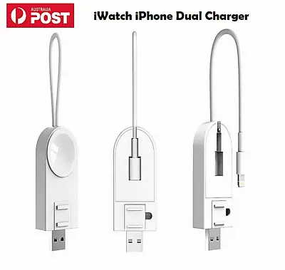 $23.50 • Buy Portable Magnetic Wireless USB Charger Apple Watch IWatch Series1-7 IPhone Cable