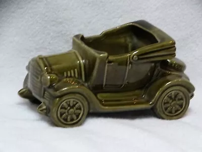 Vintage 1950's Mid Century Modern McCoy Olive Green Ceramic Model T Car Planter  • $4.99