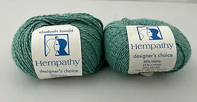 Lot Of 2 Elsebeth Lavold Hempathy DK Yarn Color 08 Turquoise Hemp Cotton NIP New • $19.99