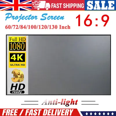 3D HD Projector Screen Curtain Anti-light Home Cinema Outdoor Portable 60 -130  • £33.35