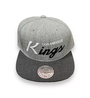 Los Angeles LA Kings Hat Mitchell &Ness Snapback Gray Cap Script Hockey NHL NEW • $24.99