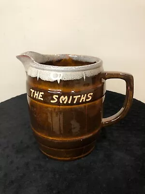 Van Briggle Brown Drip Glaze Barrel Pitcher Anna  The Smiths  7  Tall • $30