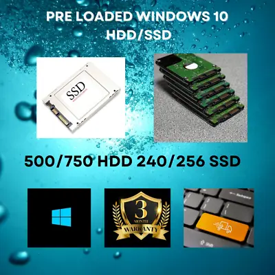 £14.99 • Buy 128/500/750GB/1TB SSD/HDD 2.5 SATA Laptop Hard Drive Win10 Installed